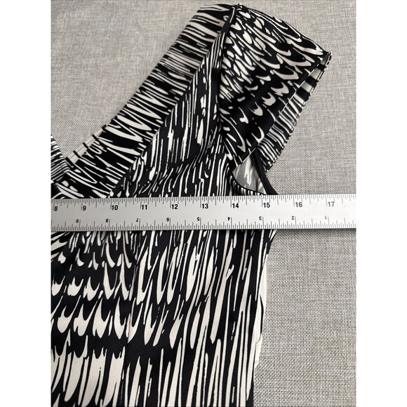 Rabbit Designs Women‎ Dress 8 Artsy Statement Sleeveless Fit Flared Midi V Neck - Picture 7 of 7